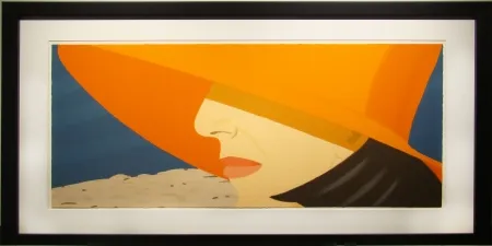 Siebdruck Katz - Orange Hat