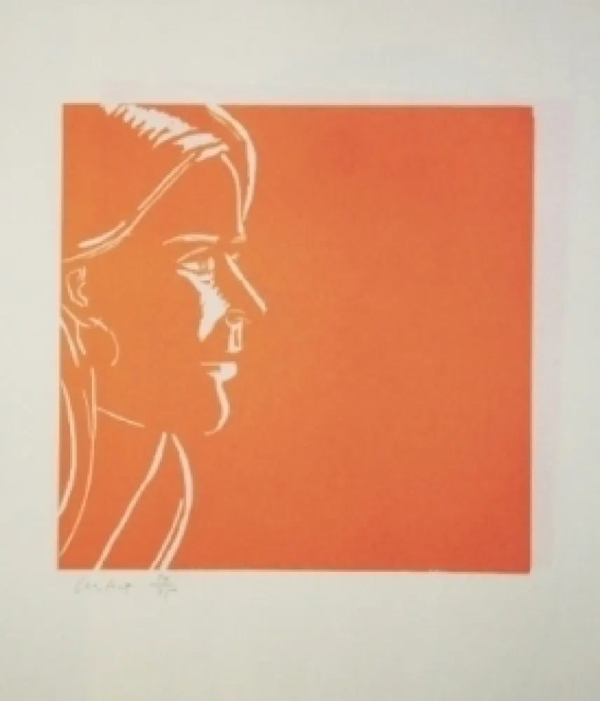 Holzschnitt Katz - Pink Kym