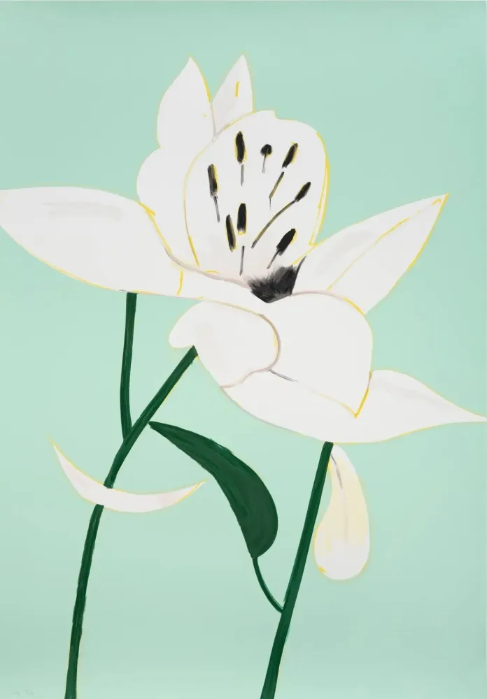 Siebdruck Katz - White Lilies 4
