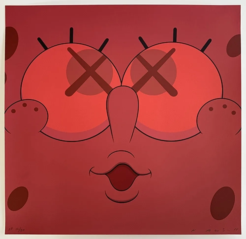 Siebdruck Kaws - Kawsbob Red