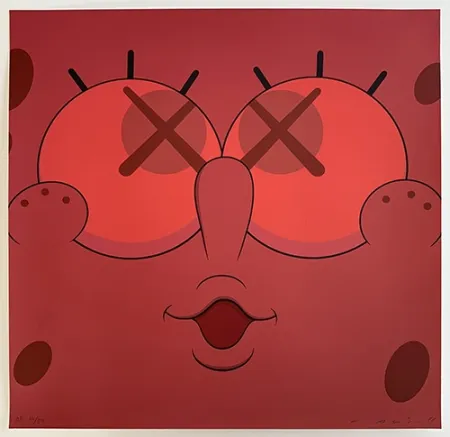 Siebdruck Kaws - Kawsbob Red