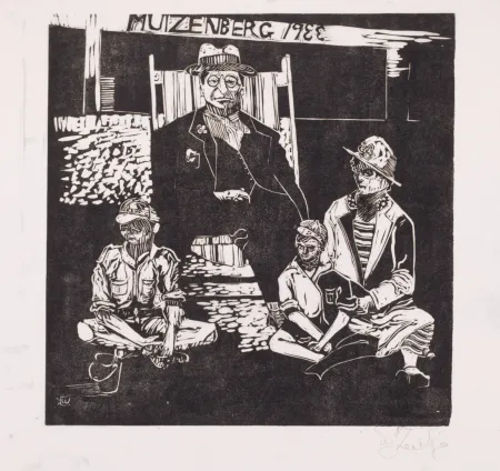 Linolschnitt Kentridge - Muizenberg 1933