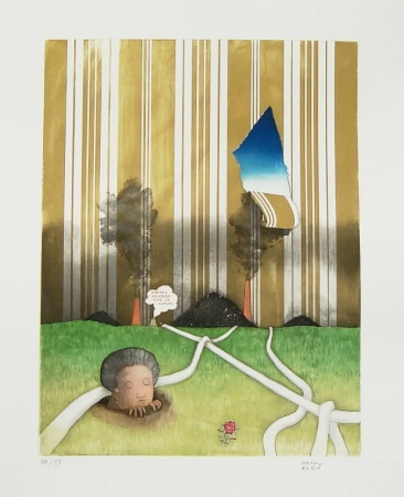 Radierung Und Aquatinta Kern - Madame Hellbeen aime la nature