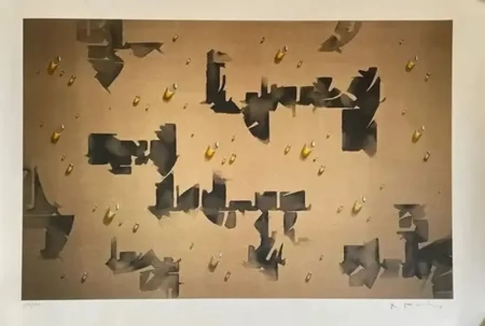 Lithographie Kim - Gouttes  circa 2008