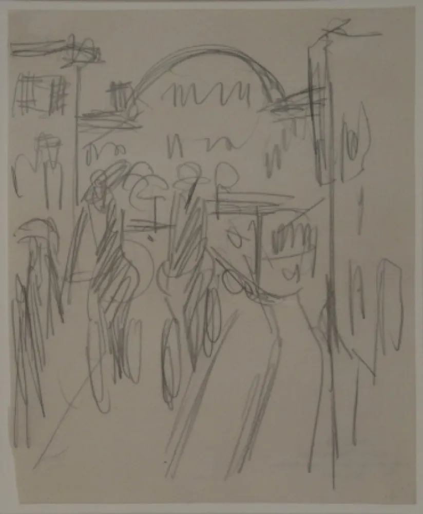 Keine Technische Kirchner - (Bahnhof Friedrichstrasse mit Radfahrern, Passanten und Strassenbahn)