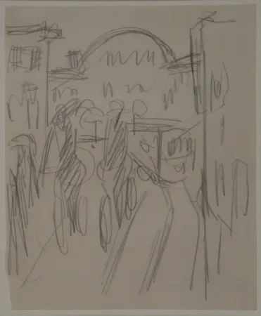 Keine Technische Kirchner - (Bahnhof Friedrichstrasse mit Radfahrern, Passanten und Strassenbahn)