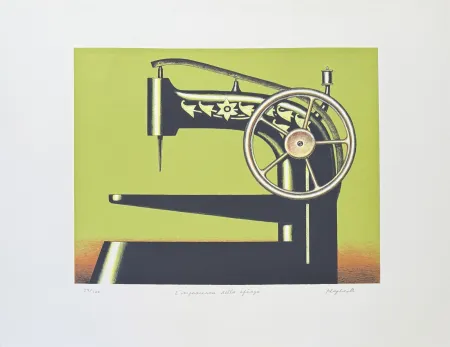 Lithographie Klapheck - Konrad Klapheck (1935) - Die Ungeduld der Sphinx - Colour lithograph on heavy wove paper - 1998