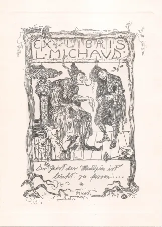 Stich Klee - Ex Libris L. Michaud