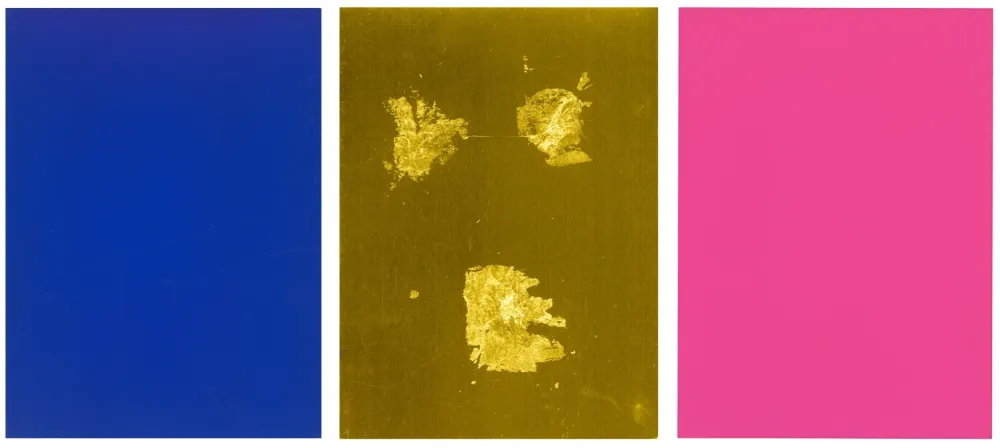 Siebdruck Klein - Monochrome und Feuer (Krefeld Triptych)