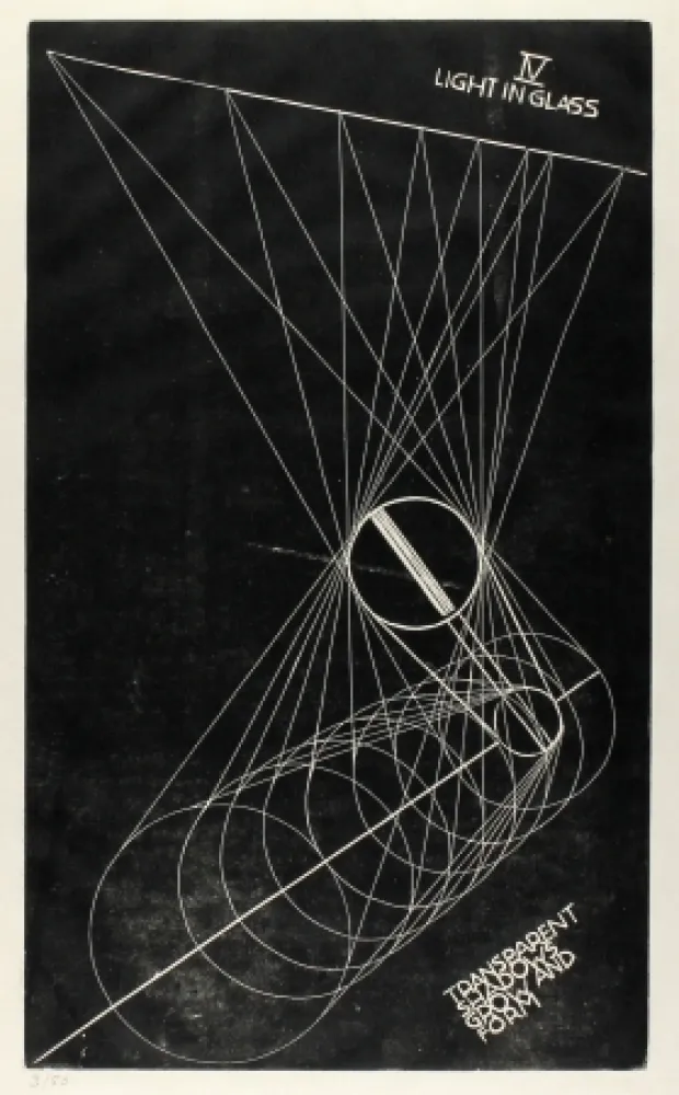 Linolschnitt Klien,  - Light in Glass IV
