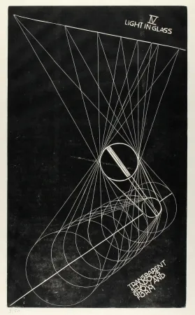 Linolschnitt Klien,  - Light in Glass IV