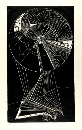 Linolschnitt Klien,  - Mensch in Bewegung (Moving Person)