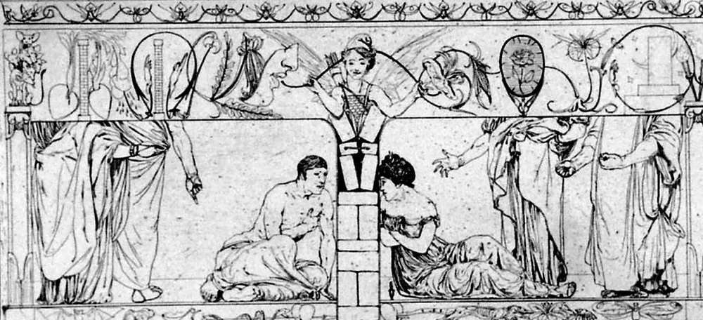 Radierung Und Aquatinta Klinger - Piramo e Tisbe I