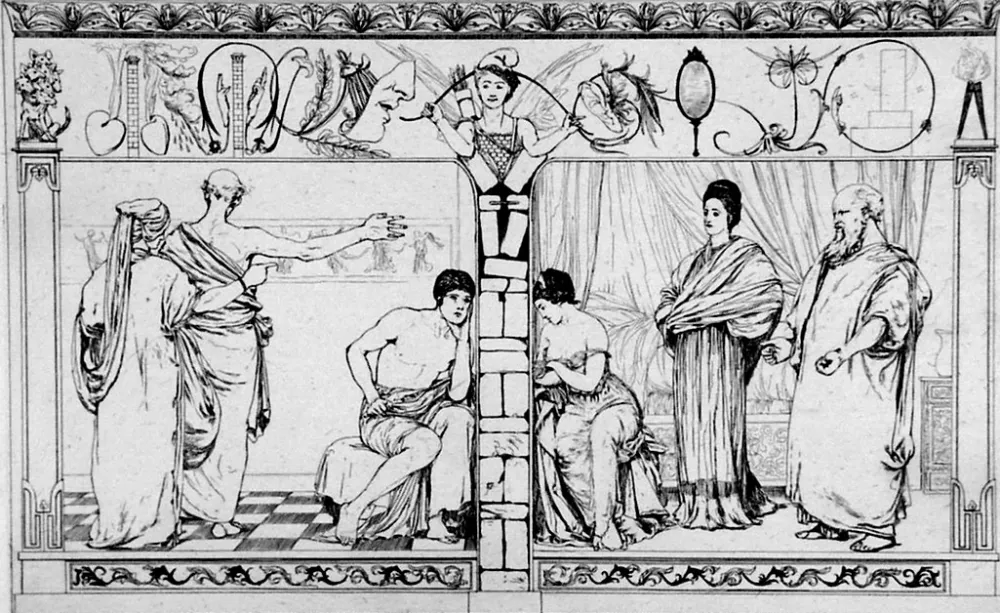 Radierung Und Aquatinta Klinger - Piramo e Tisbe I(foglio 2a)