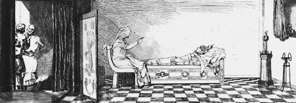 Radierung Und Aquatinta Klinger - Piramo e Tisbe IV