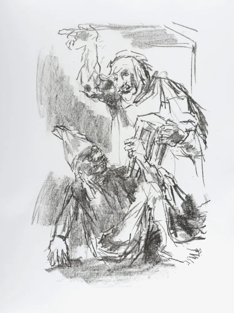 Lithographie Kokoschka - Lear and Fool, 1963