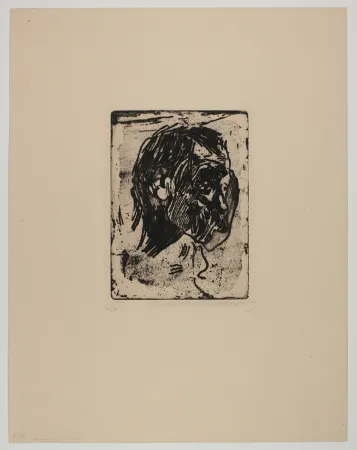 Stich Kollwitz - Männerkopf nach rechts (Man's head turned right)