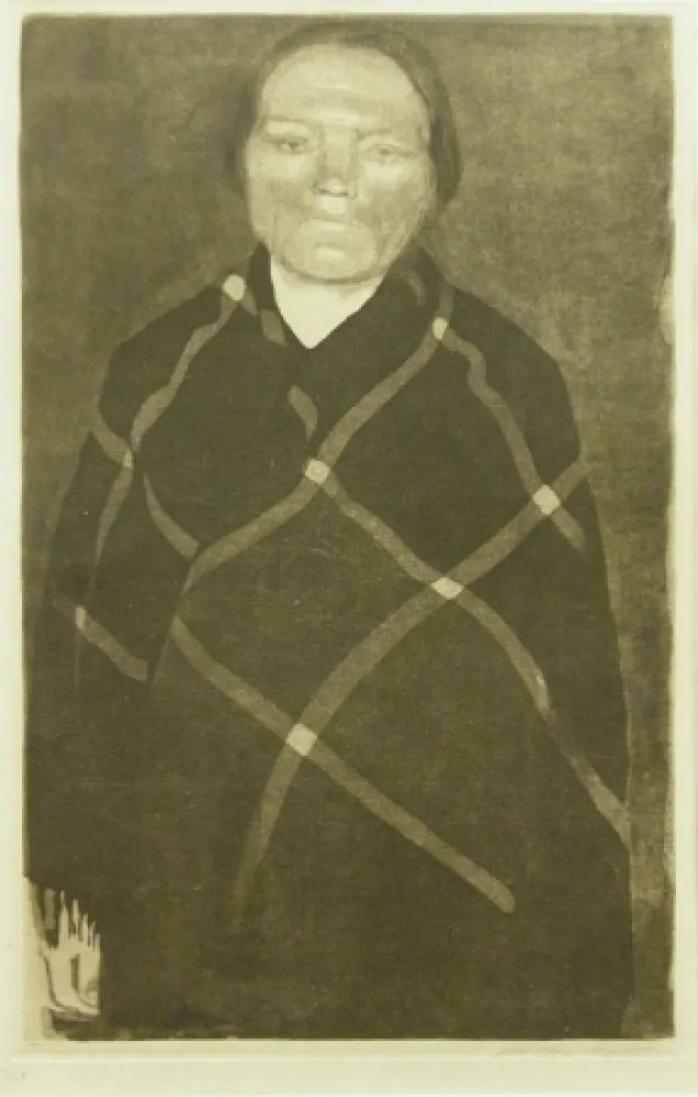 Radierung Kollwitz - Schwangere Frau