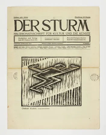 Holzschnitt Kubín - Untitled (Cubist male figure) 