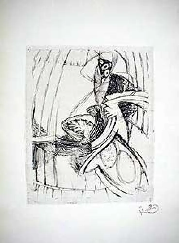 Radierung Kupka - Composition Geometrique