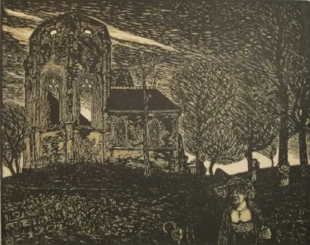 Holzschnitt Laage - Frühlingssturm