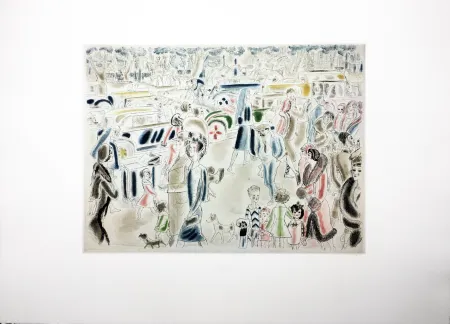 Radierung Und Aquatinta Laborde - L'AVENUE DU BOIS DE BOULOGNE (1930)