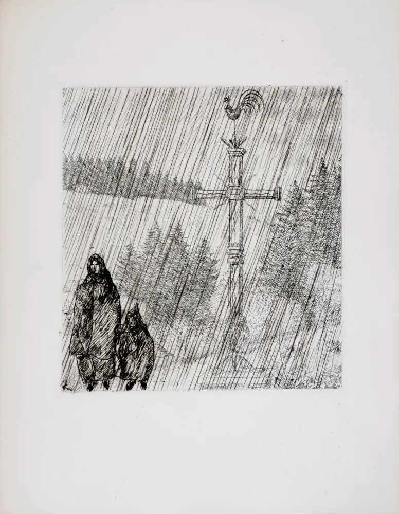 Radierung Laboureur - Bretagne : Promenade au calvaire, 1946