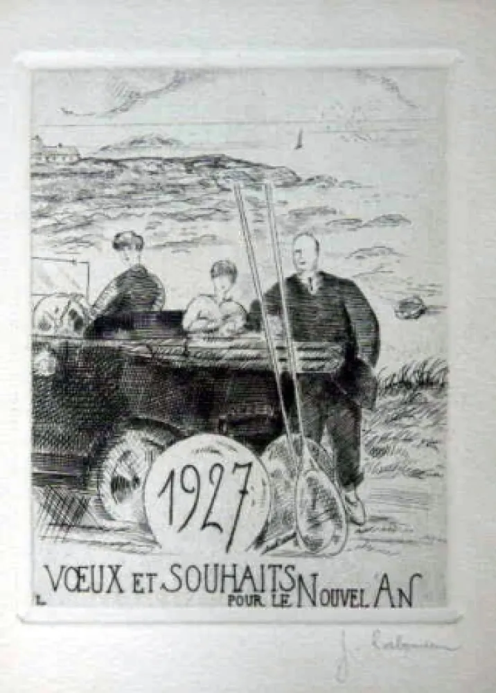 Radierung Laboureur - Le chemin cotier