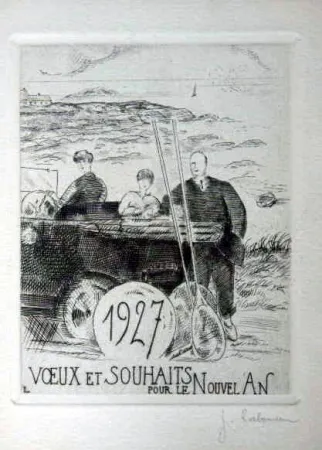 Radierung Laboureur - Le chemin cotier