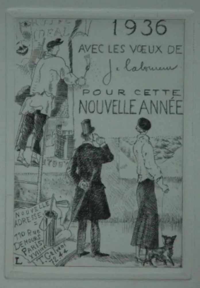 Radierung Laboureur - Le Colleur d’affiches