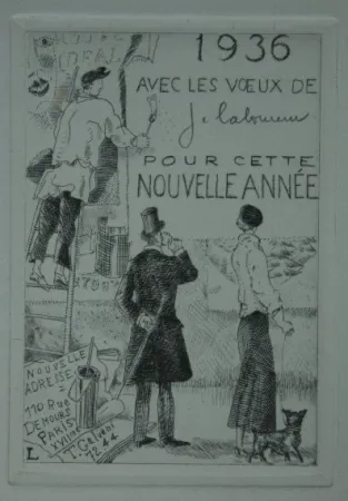 Radierung Laboureur - Le Colleur d’affiches