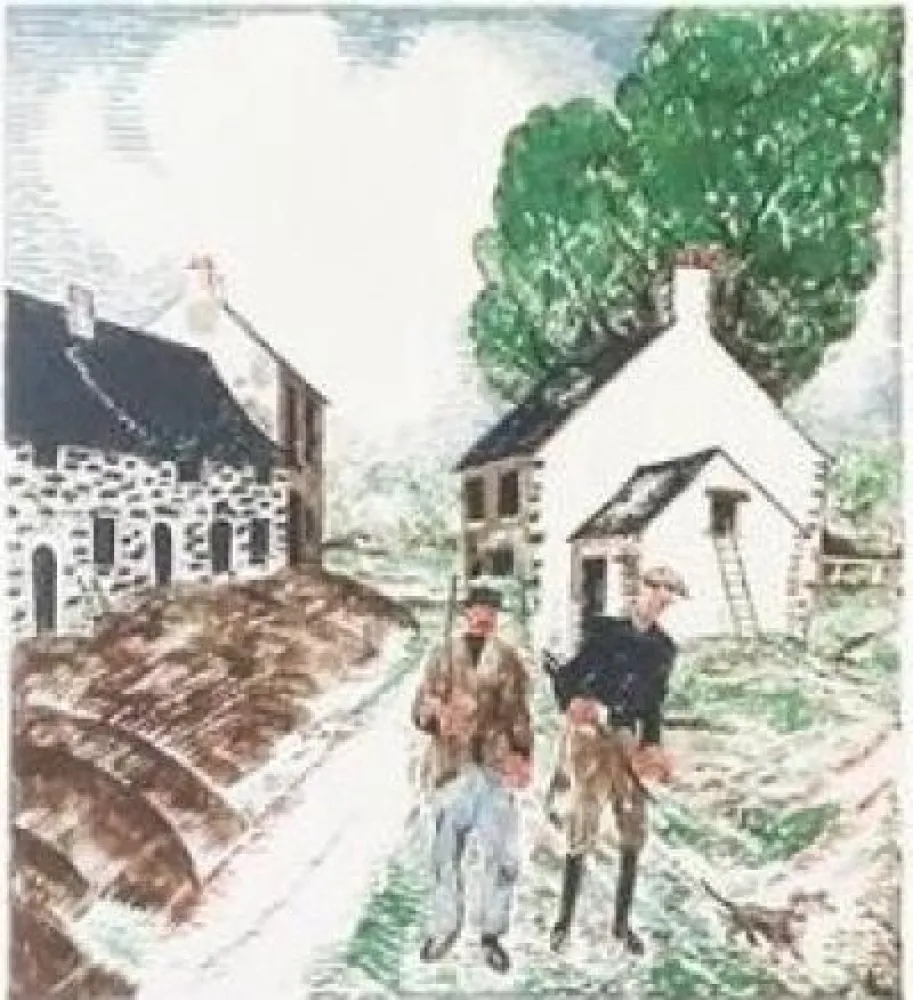 Lithographie Laboureur - Retour de chasse (1927)