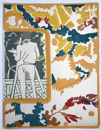 Lithographie Lagrange - Le peintre