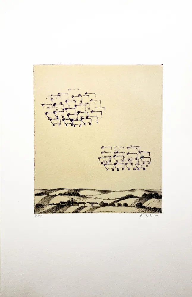 Lithographie Lalanne - LES MOUTONS ( (Polymorphoses) 1978