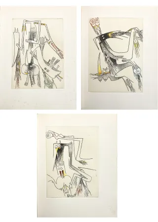 Illustriertes Buch Lam - A. Artaud. LE THÉÂTRE ET LES DIEUX. Avec 5 eaux-fortes réhaussées à la main par Wifredo Lam (1966)