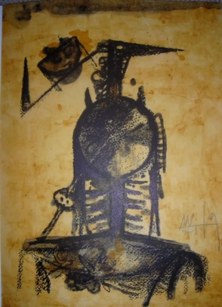 Lithographie Lam - Jean Cassou: vingt-deux poèms