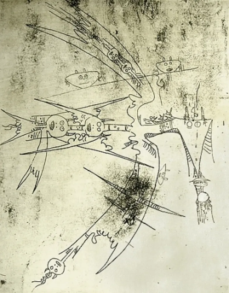 Radierung Und Aquatinta Lam - Le Monde entre dans un sac