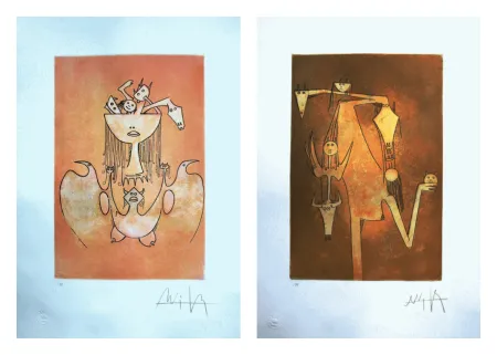 Radierung Und Aquatinta Lam - Le monde magique; La sensualitè de la femme