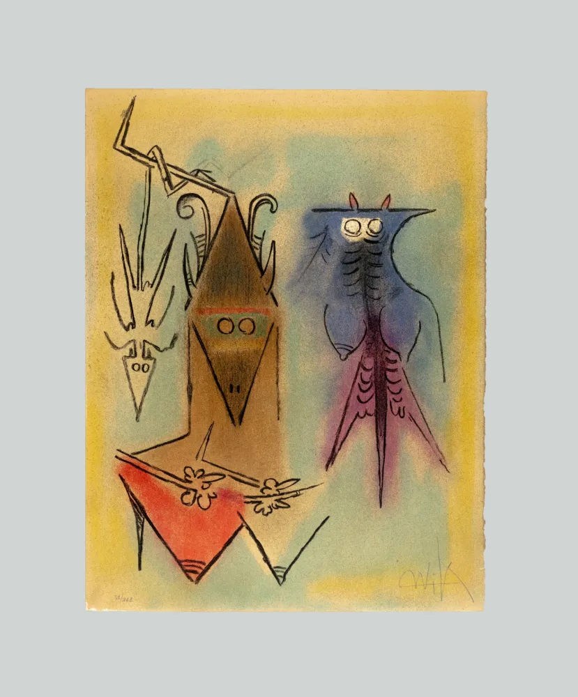 Lithographie Lam - Pleni Luna - Démons familiers