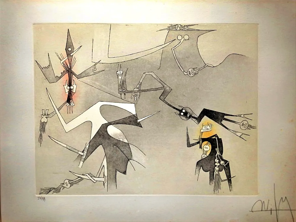 Radierung Und Aquatinta Lam - Visible Invisible, 1972 - Aquatint and Erching, Hand signed!