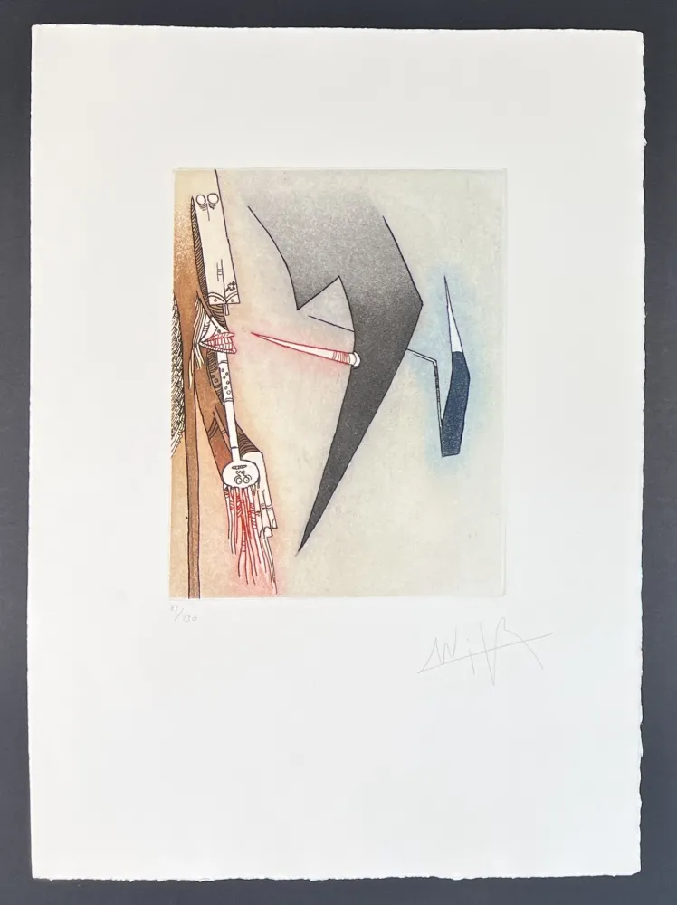 Stich Lam - Wifredo Lam (1902-1982) - Coloured etching and aquatint - 1966