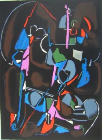 Lithographie Lanskoy - Composition noir 4