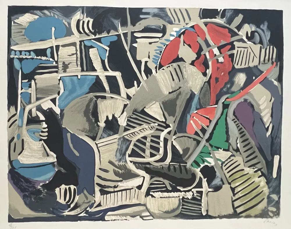 Lithographie Lanskoy - Lithographie Composition abstraite, 1976