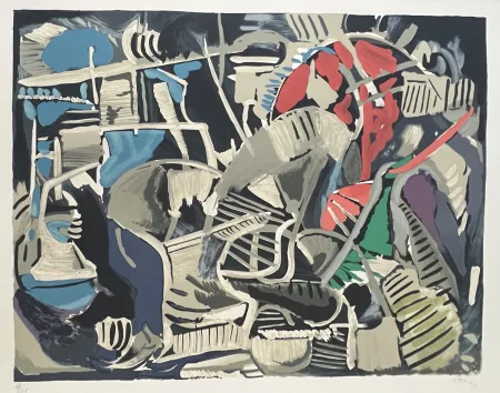 Lithographie Lanskoy - Lithographie Composition abstraite, 1976
