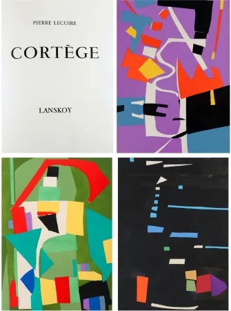 Illustriertes Buch Lanskoy - Pierre Lecuire : CORTÈGE. 24 pochoirs (ex. de tête avec suite complète) 1959.
