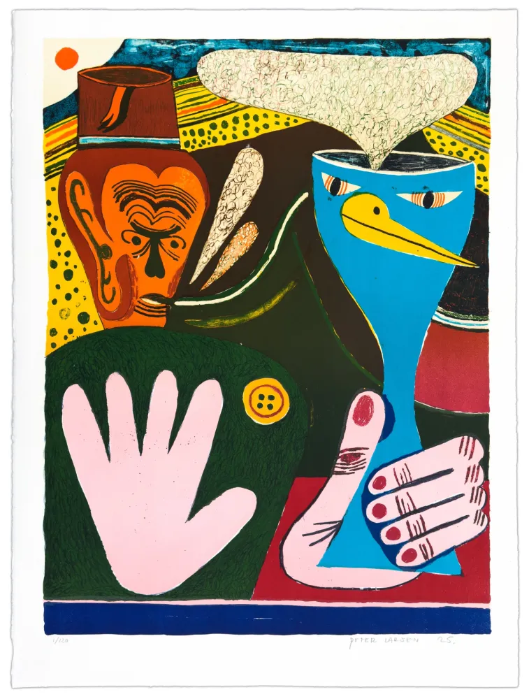 Lithographie Larsen - La main