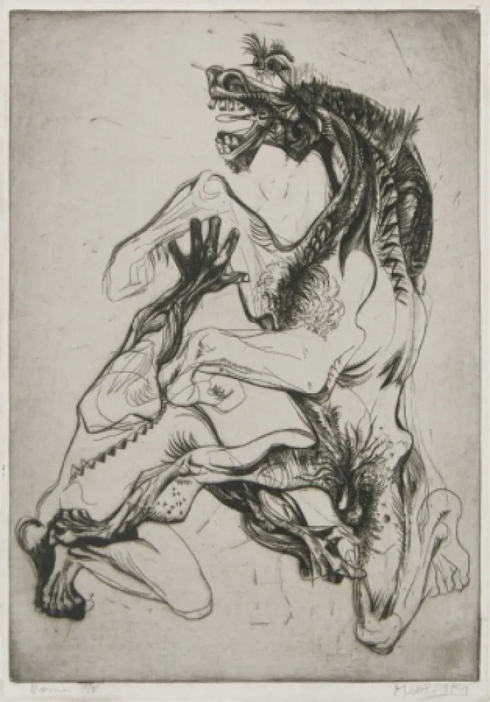 Radierung Lasansky - Doma