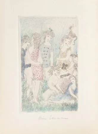 Stich Laurencin - Huit filles dans un pré
