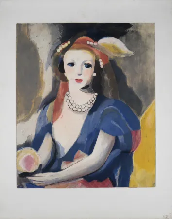 Radierung Laurencin - Jeune femme au collier de perles, circa 1980