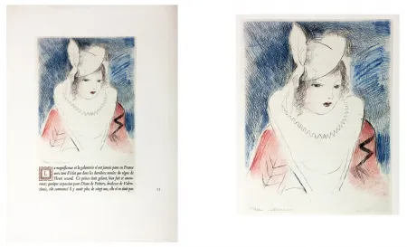 Radierung Laurencin - LA PRINCESSE DE CLÈVES (Pl. II signée au crayon). 1947